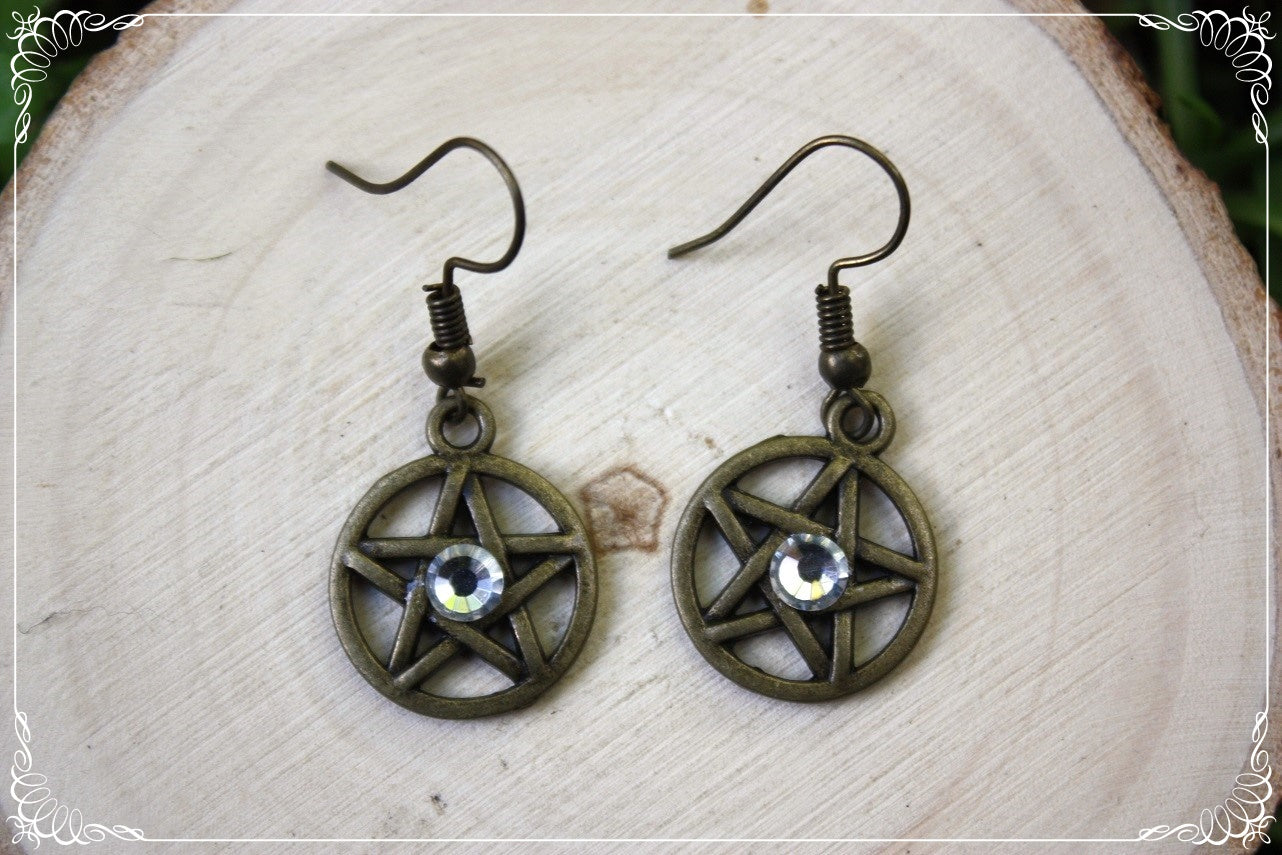 Boucles d'oreilles bronzes "Pentacles"