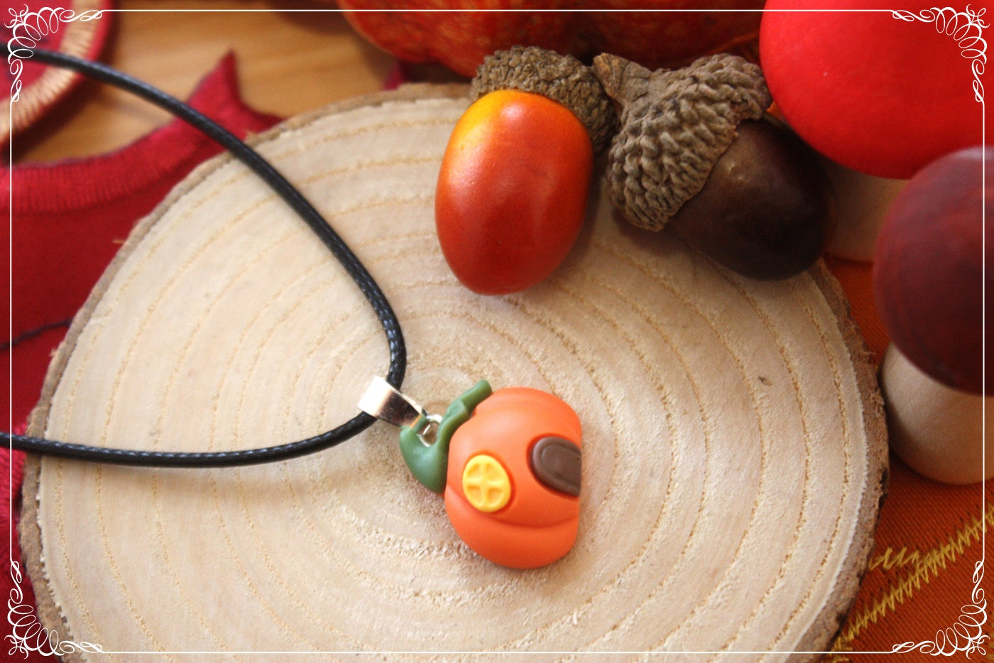 Pendentifs automne Halloween citrouille chat manoir sorcière fantôme