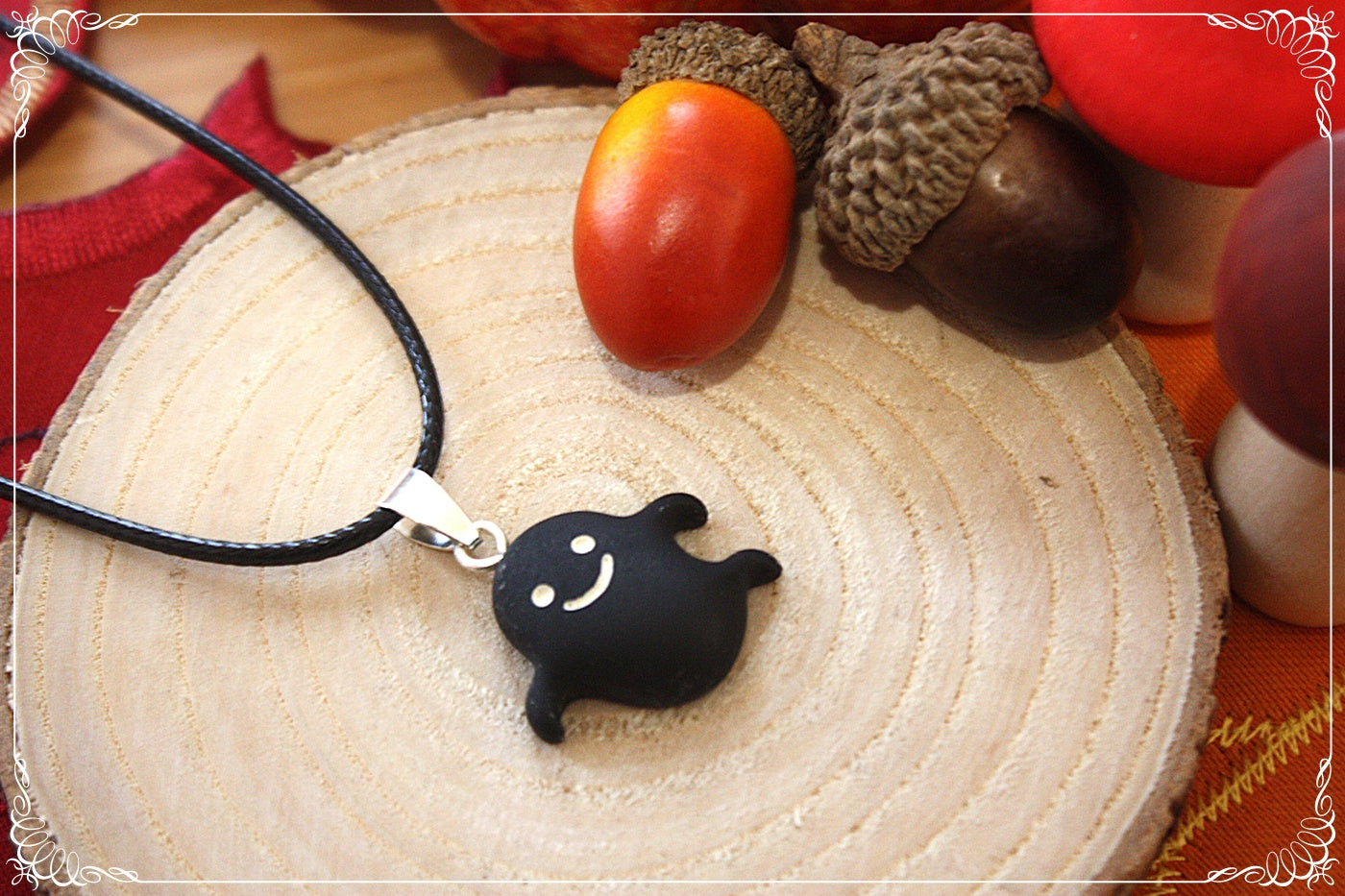 Pendentifs automne Halloween citrouille chat manoir sorcière fantôme