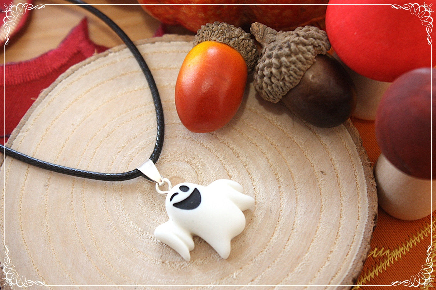 Pendentifs automne Halloween citrouille chat manoir sorcière fantôme