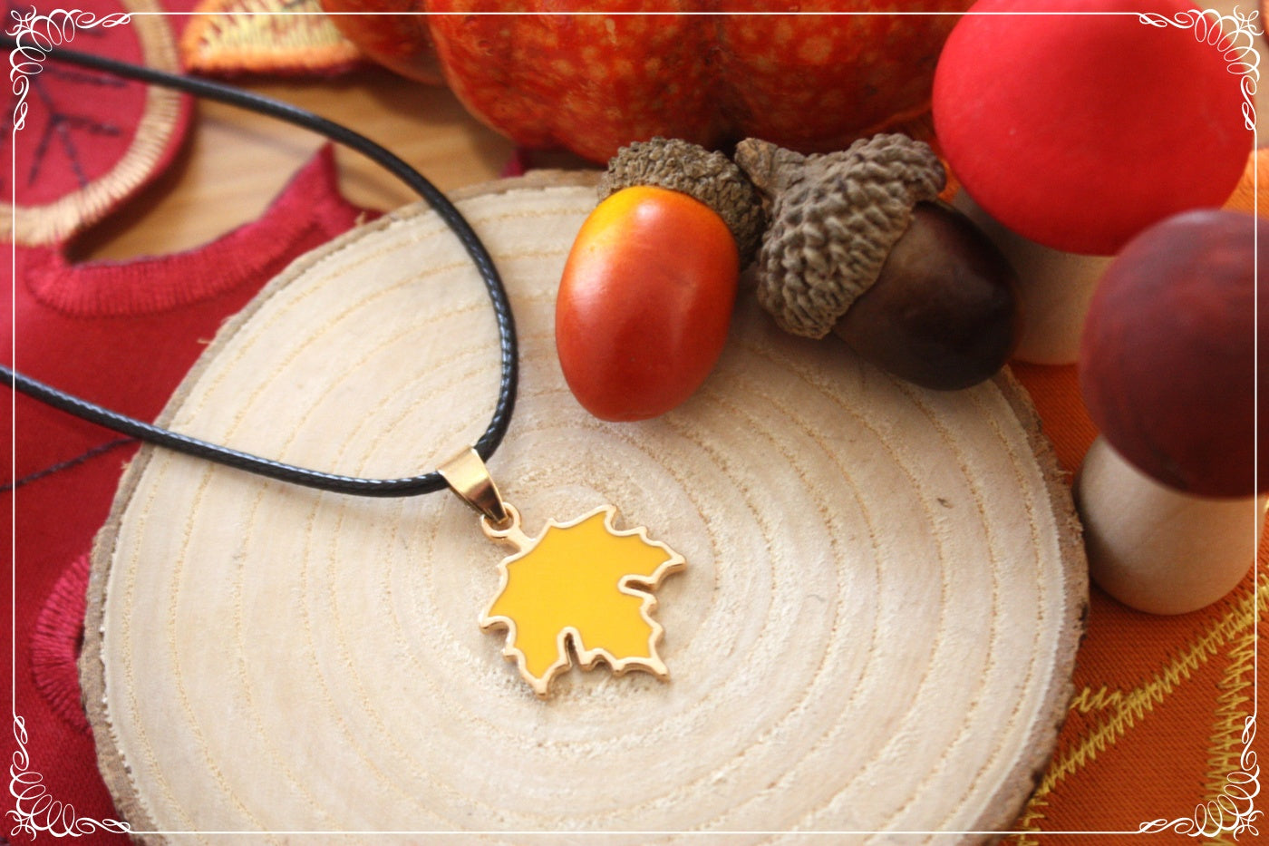 Pendentifs Automne Halloween feuilles chêne érable