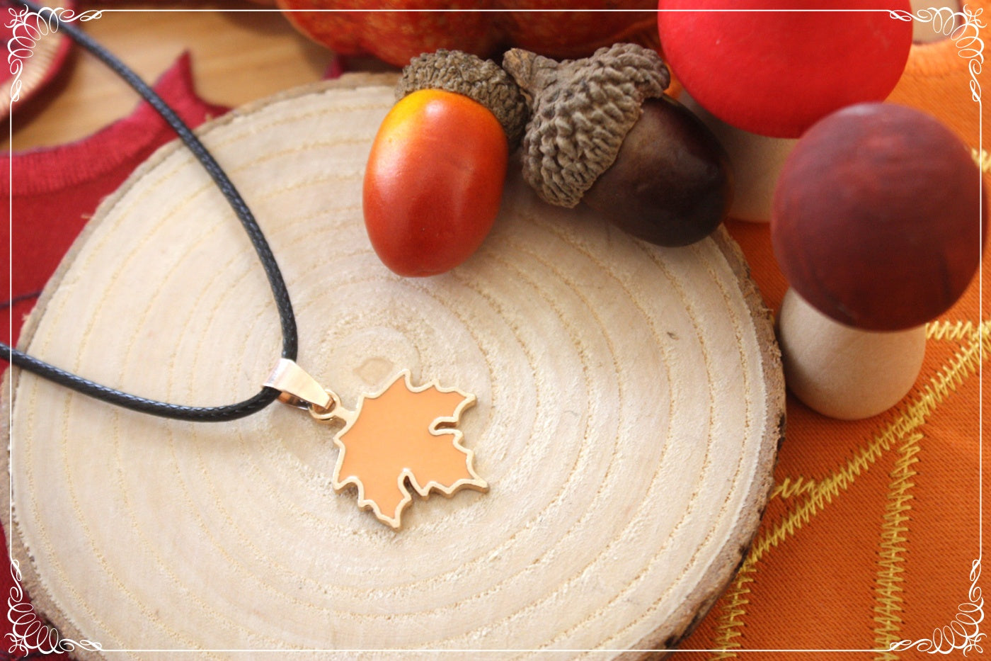 Pendentifs Automne Halloween feuilles chêne érable