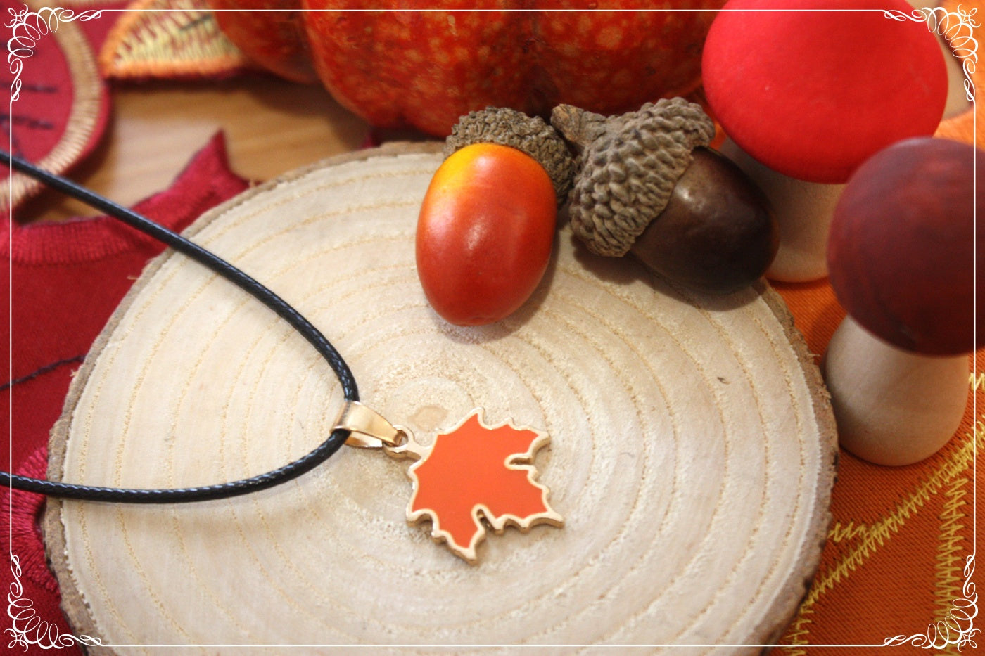 Pendentifs Automne Halloween feuilles chêne érable