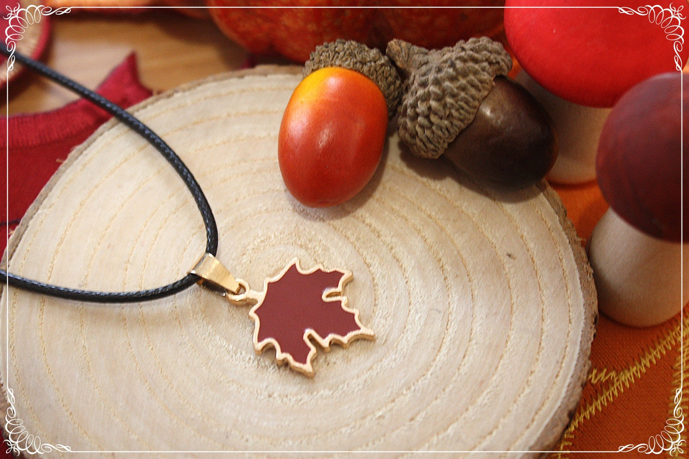 Pendentifs Automne Halloween feuilles chêne érable
