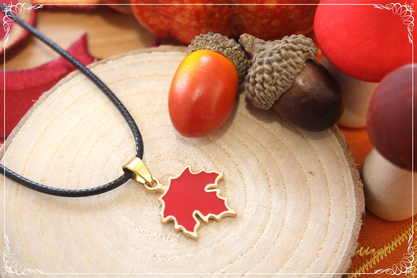 Pendentifs Automne Halloween feuilles chêne érable