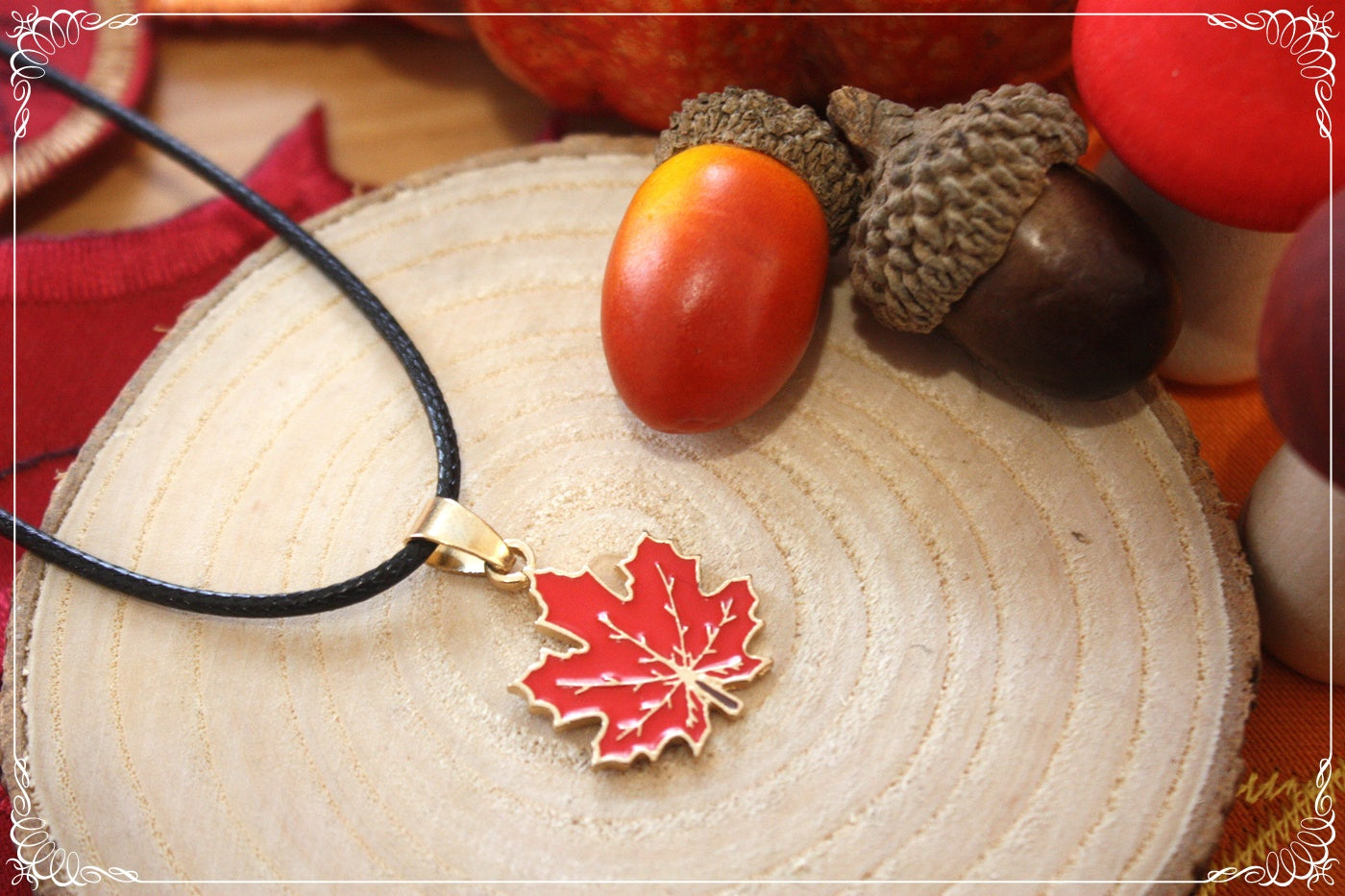 Pendentifs Automne Halloween feuilles chêne érable