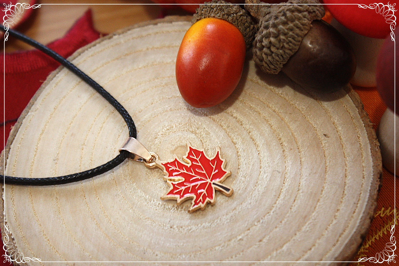 Pendentifs Automne Halloween feuilles chêne érable