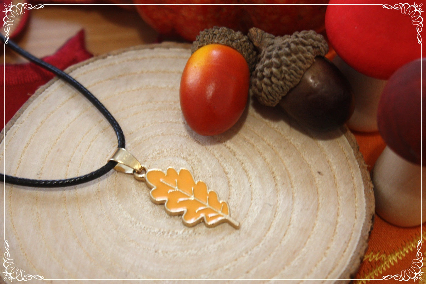 Pendentifs Automne Halloween feuilles chêne érable