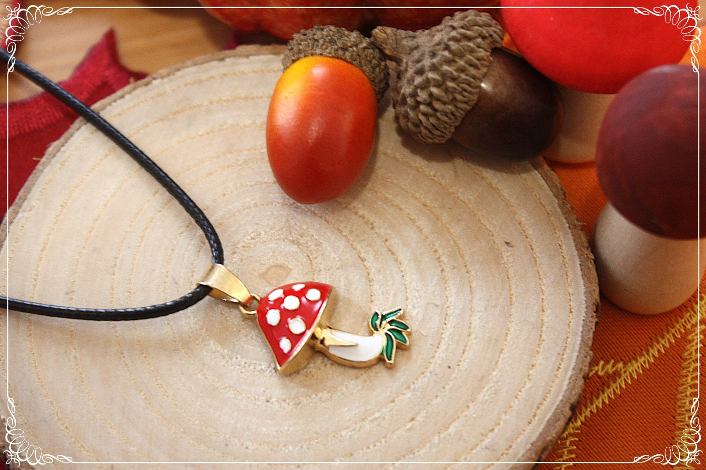 Pendentifs Automne Halloween citrouilles champignons