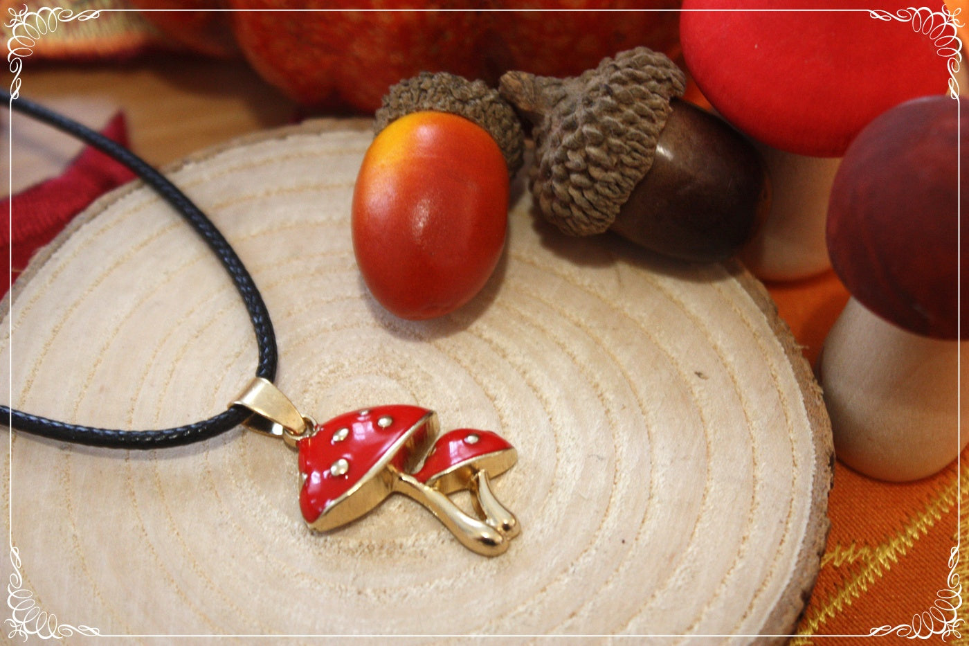 Pendentifs Automne Halloween citrouilles champignons