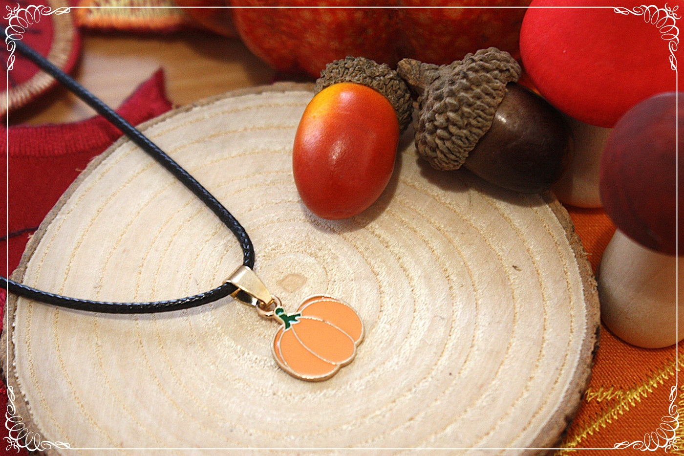 Pendentifs Automne Halloween citrouilles champignons