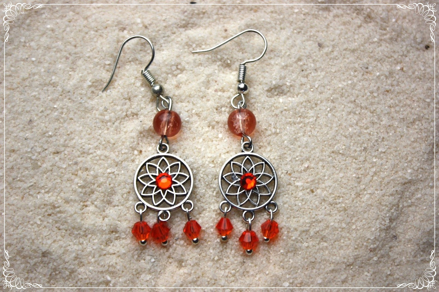 Boucles d'oreilles orientalisantes "Rosaces"