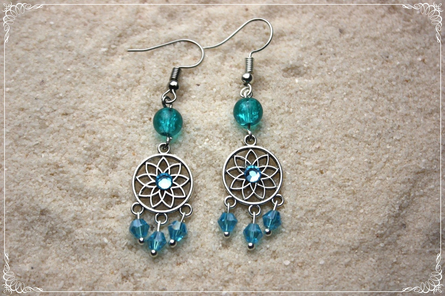 Boucles d'oreilles orientalisantes "Rosaces"