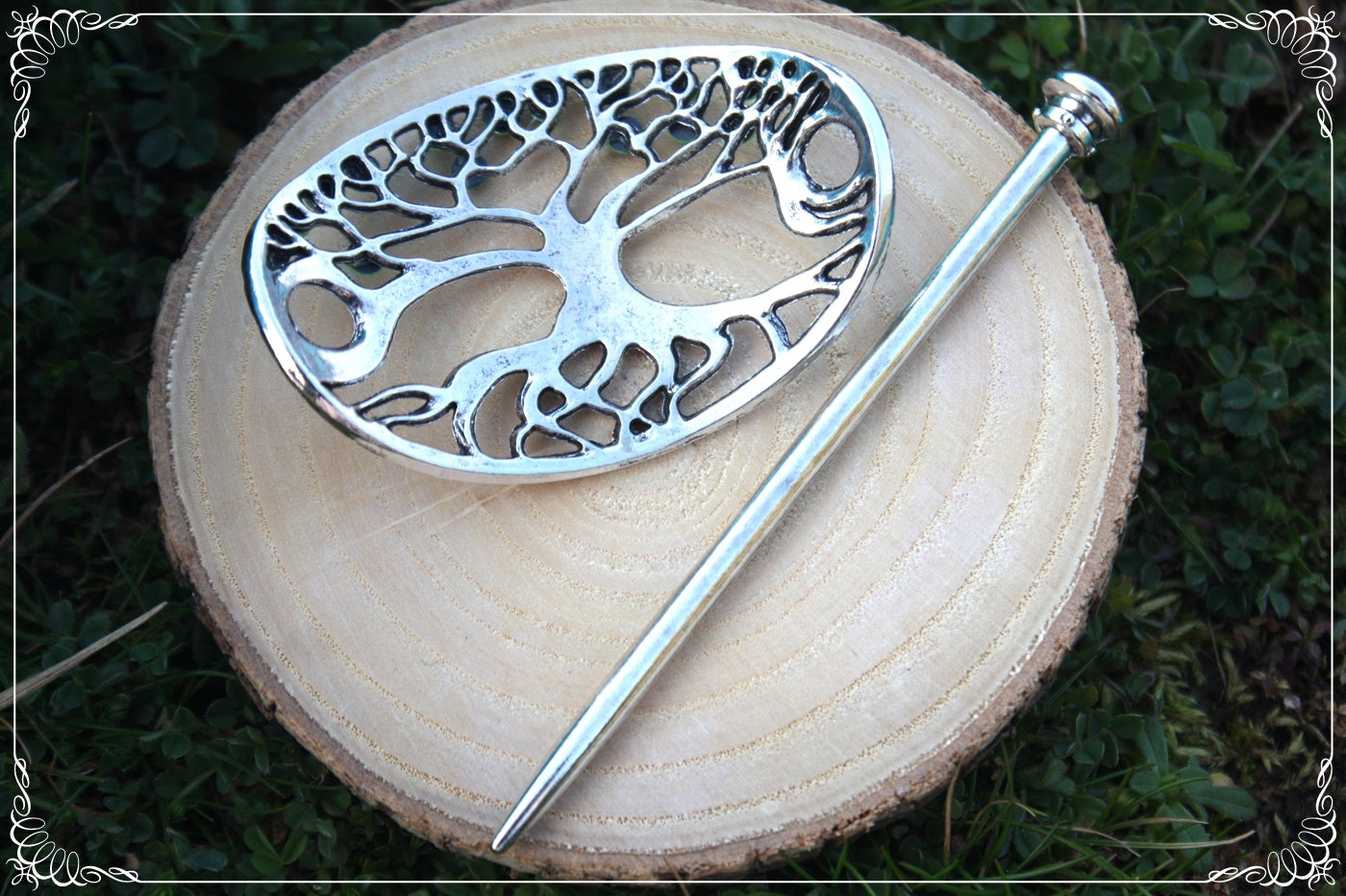 Barrette épingle à cheveux elfique fantasy arbre