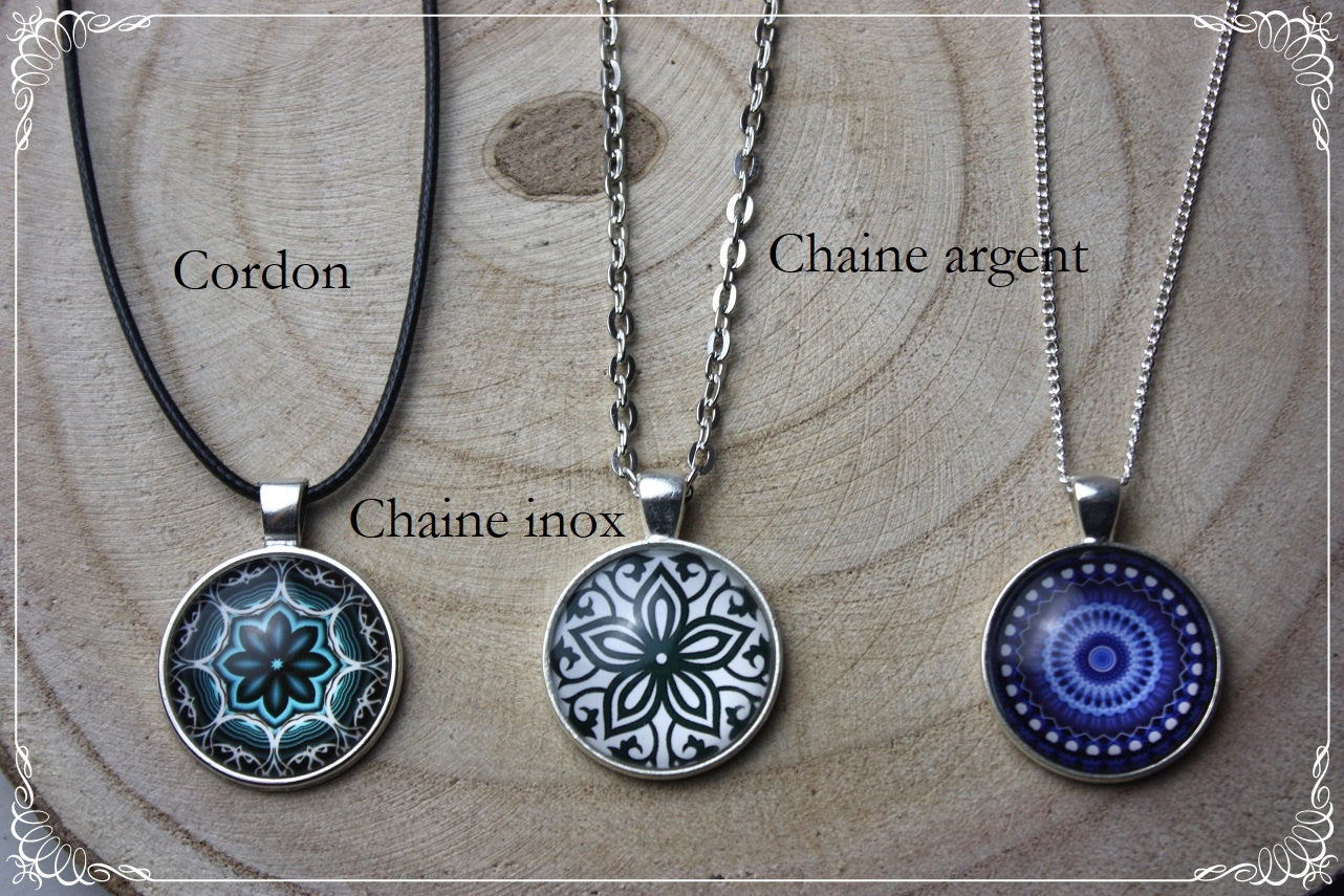 Pendentifs "Mandalas - Bleus moyens"