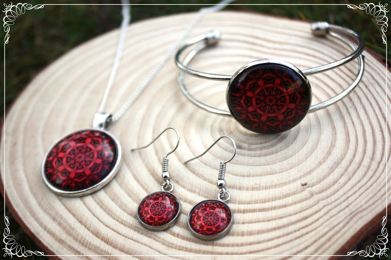 Boucles d'oreilles "Mandalas - Rouges "