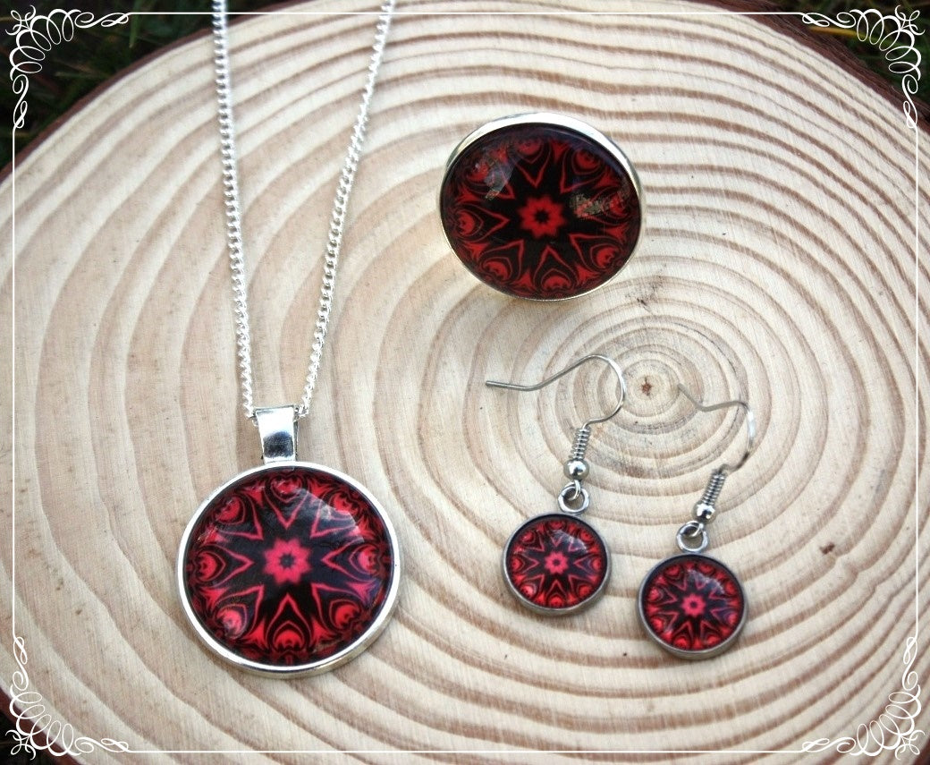 Boucles d'oreilles "Mandalas - Rouges "