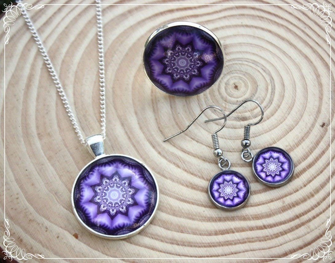 Boucles d'oreilles "Mandalas - Violets "