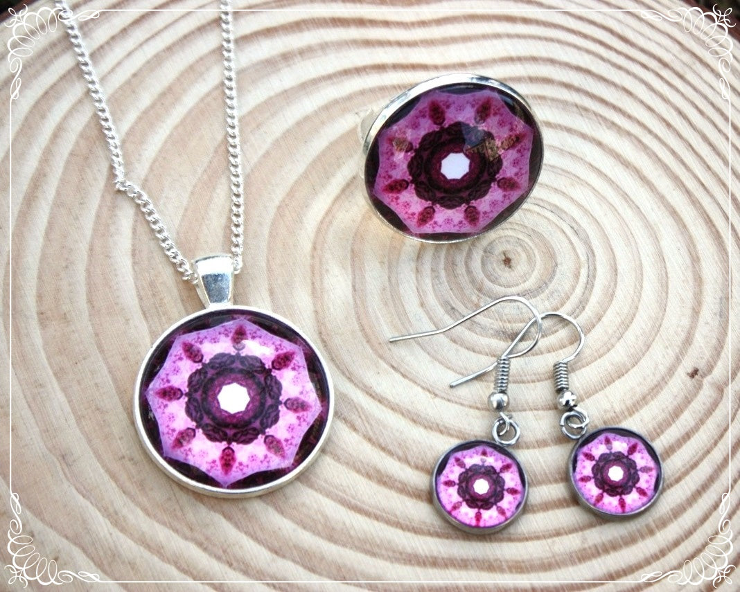 Boucles d'oreilles "Mandalas - Roses "