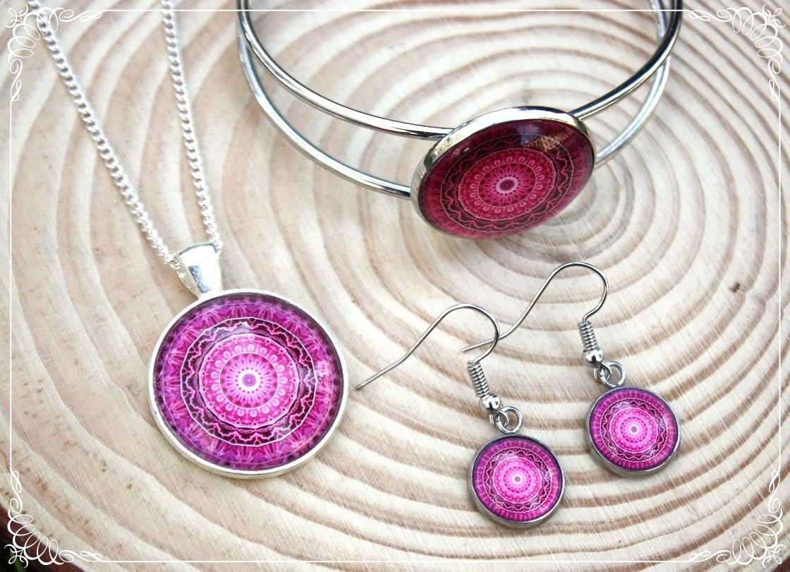 Boucles d'oreilles "Mandalas - Roses "