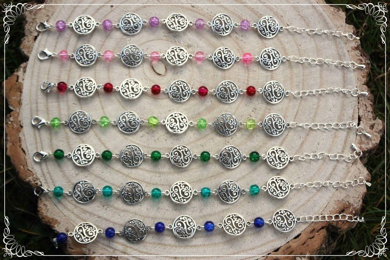Bracelets "Cercles volutes et perles"