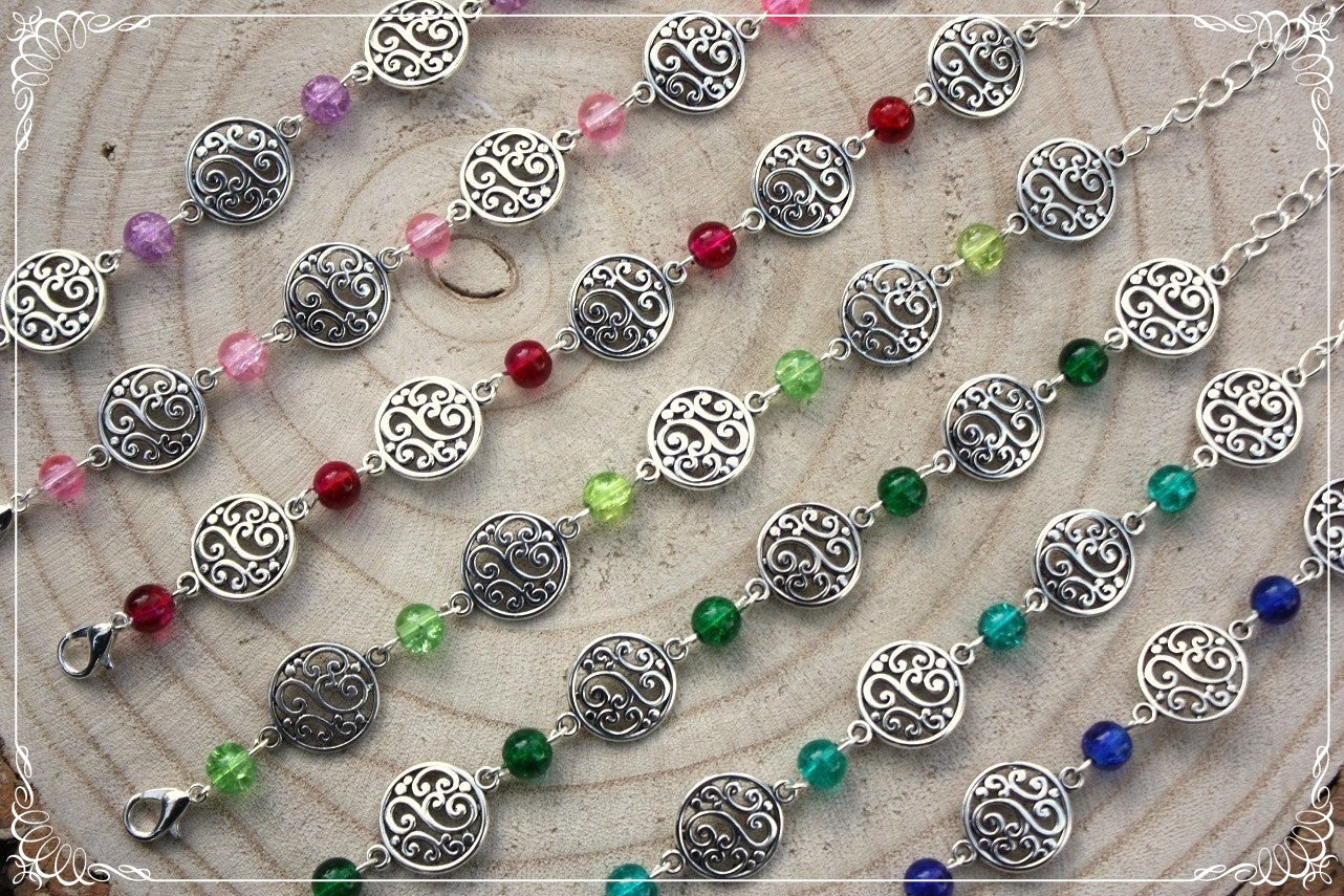 Bracelets "Cercles volutes et perles"