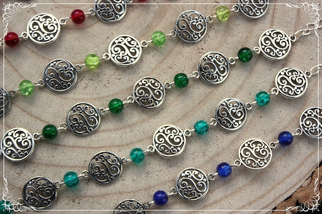 Bracelets "Cercles volutes et perles"