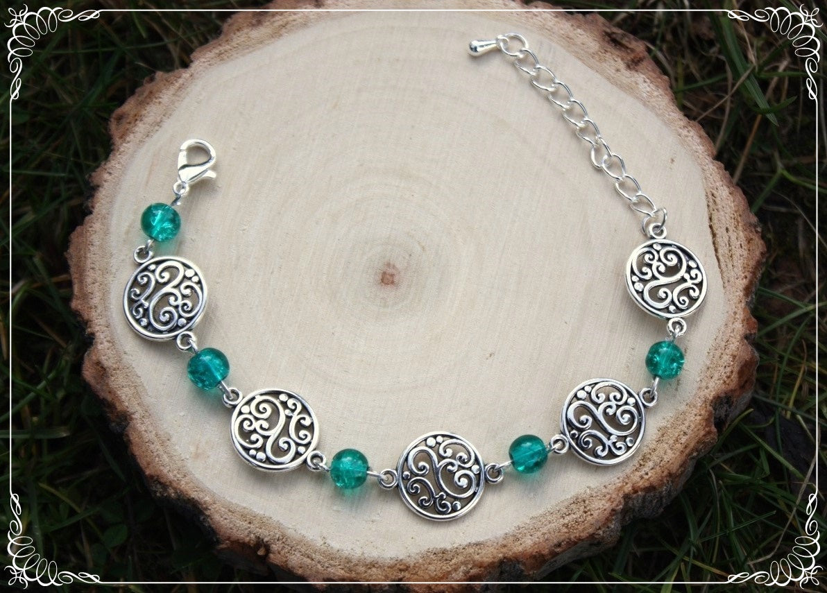 Bracelets "Cercles volutes et perles"