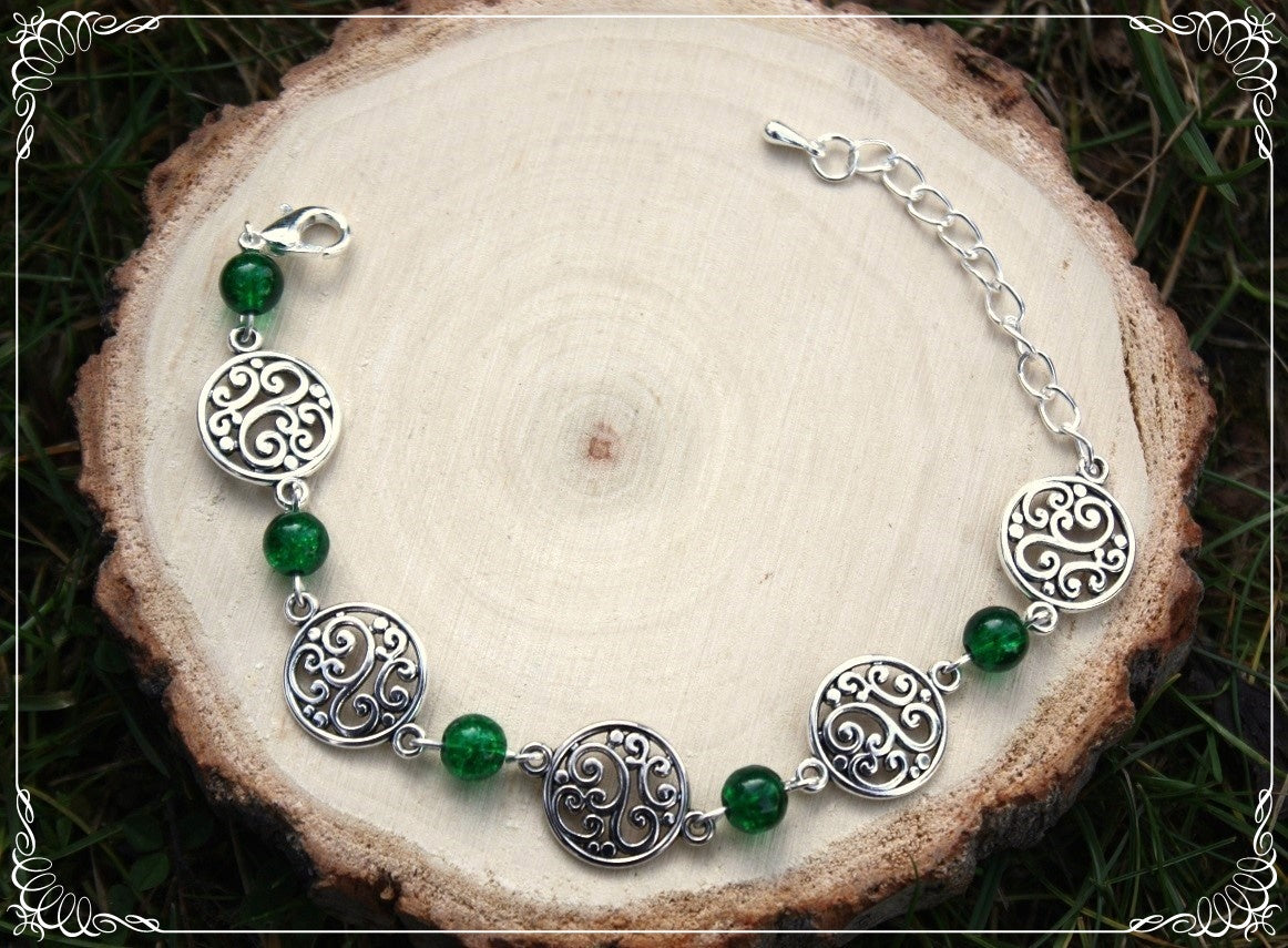 Bracelets "Cercles volutes et perles"