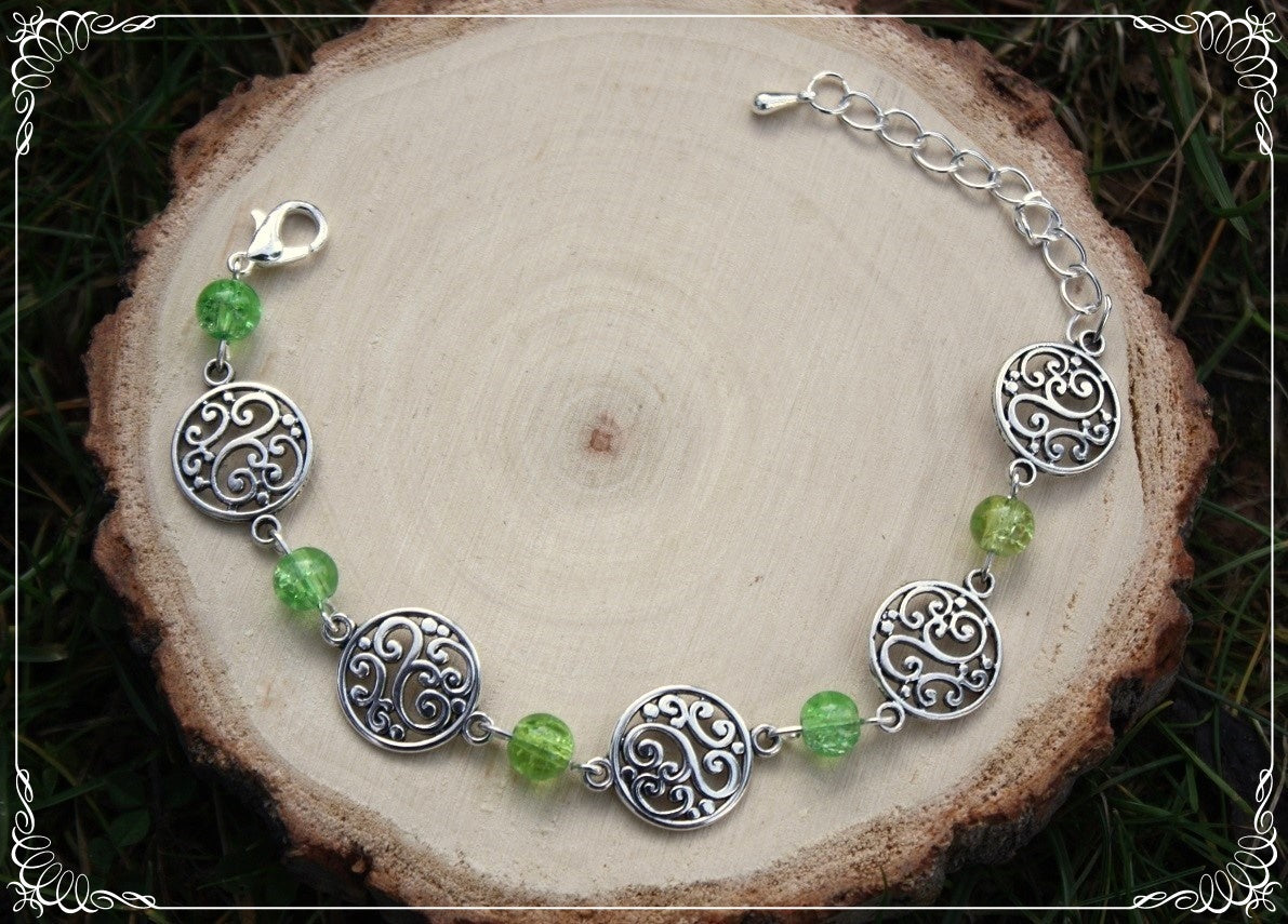 Bracelets "Cercles volutes et perles"
