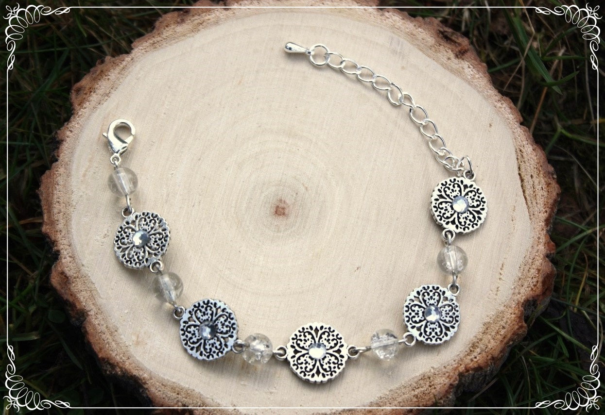 Bracelets "Cercles filigranes strass et perles"