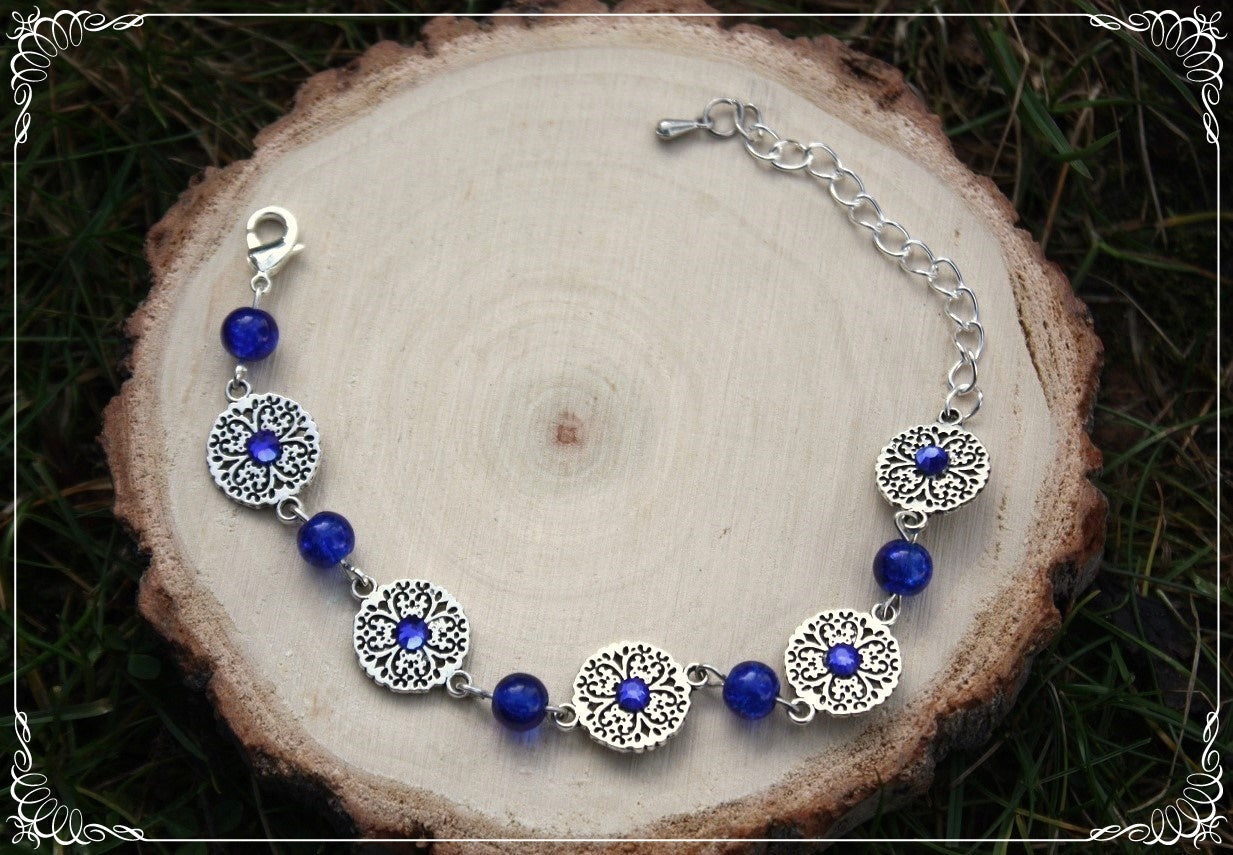 Bracelets "Cercles filigranes strass et perles"