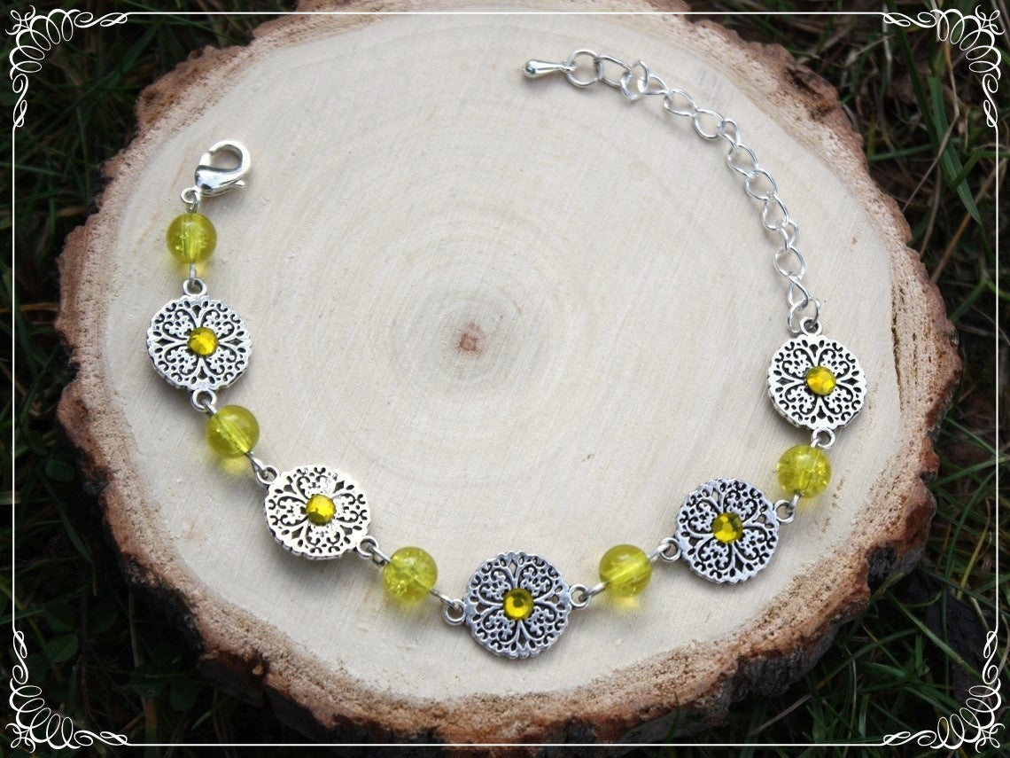 Bracelets "Cercles filigranes strass et perles"