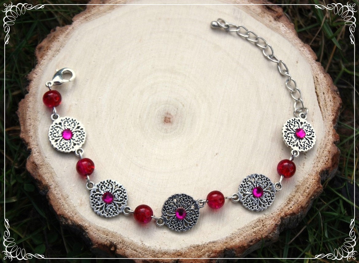 Bracelets "Cercles filigranes strass et perles"