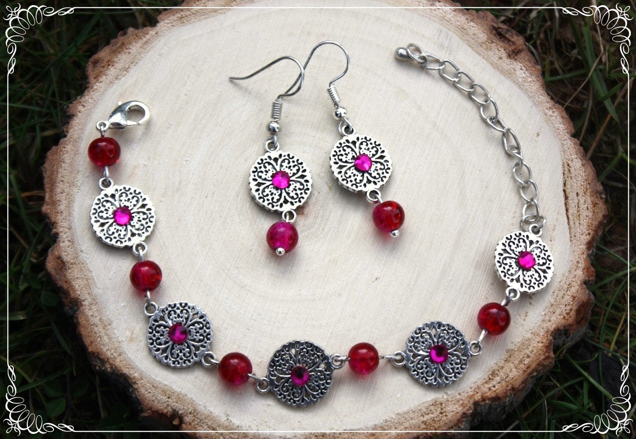 Bracelets "Cercles filigranes strass et perles"
