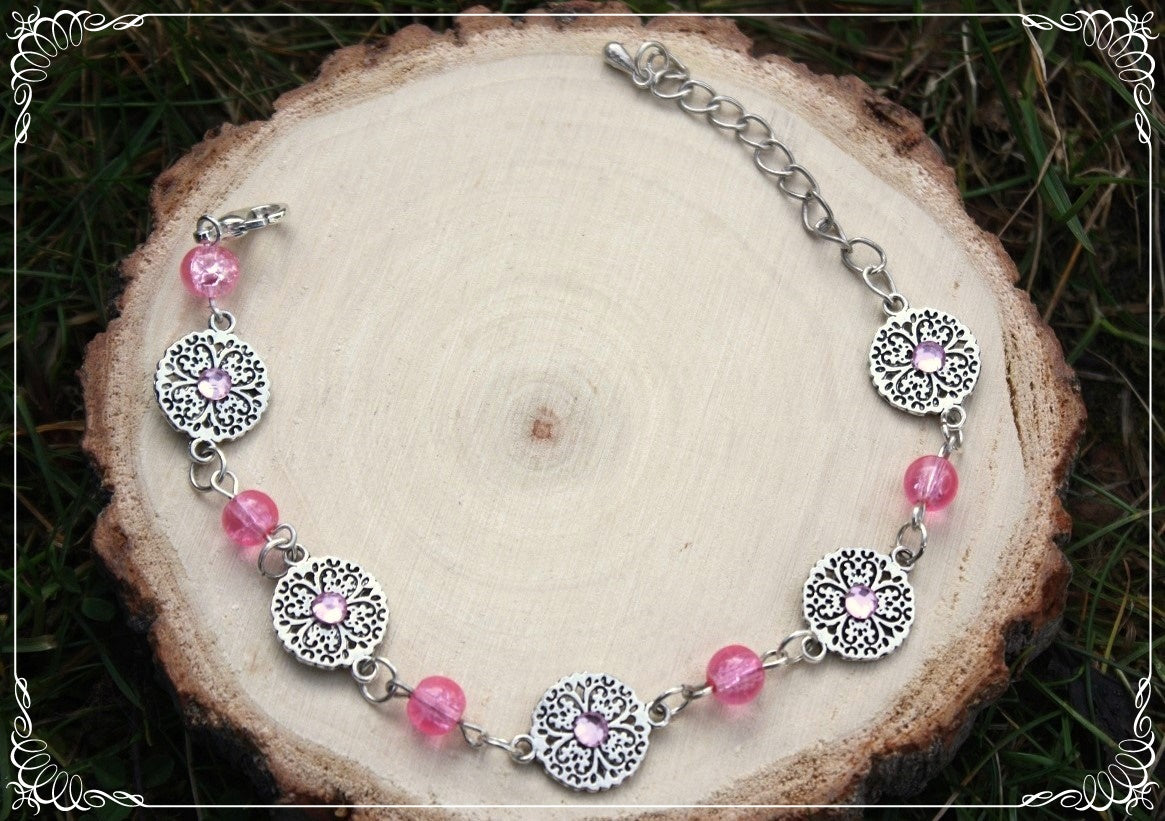 Bracelets "Cercles filigranes strass et perles"