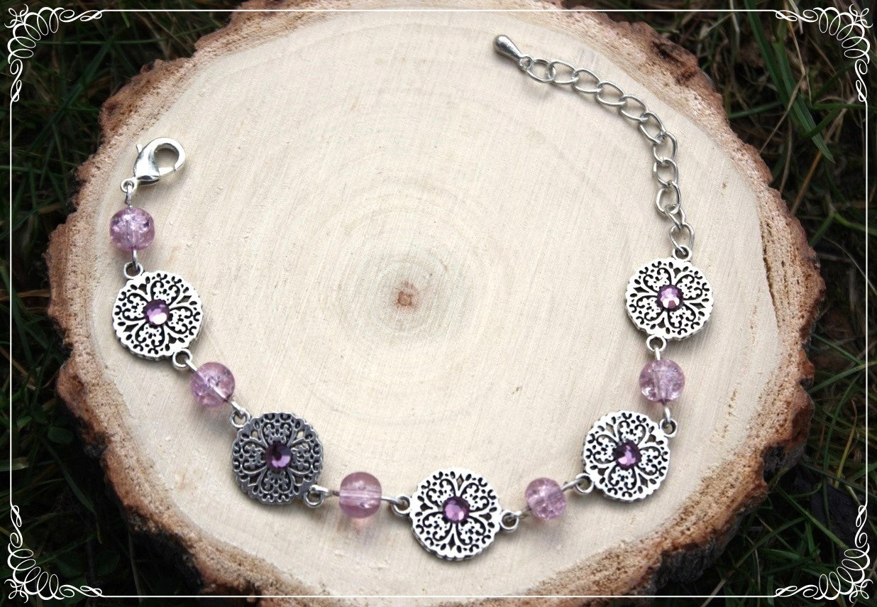 Bracelets "Cercles filigranes strass et perles"