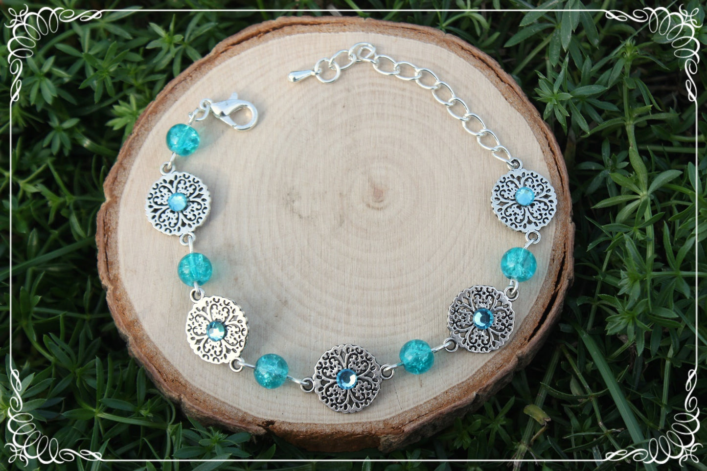 Bracelets "Cercles filigranes strass et perles"