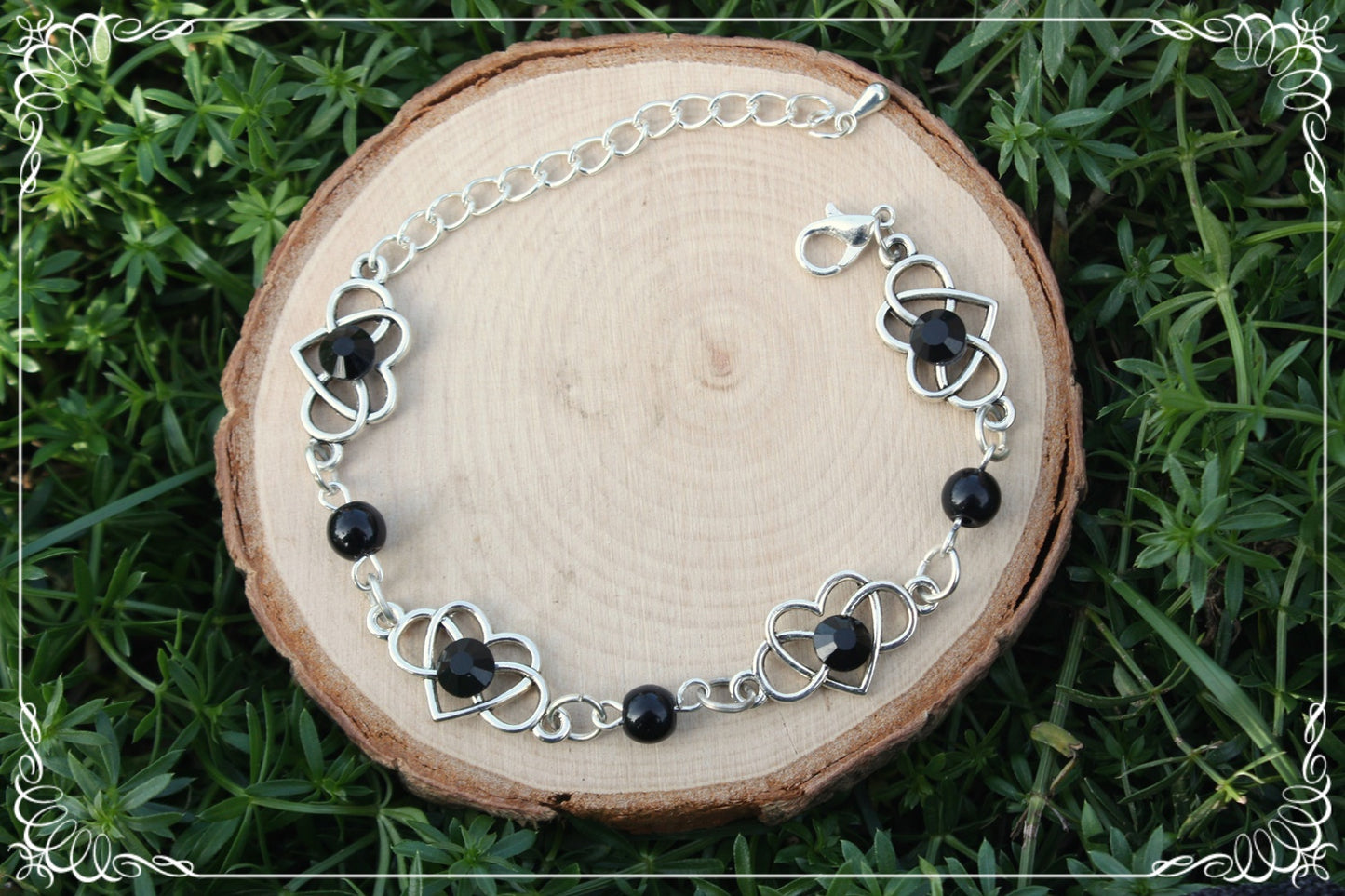 Bracelets "Coeurs celtiques strass et perles"