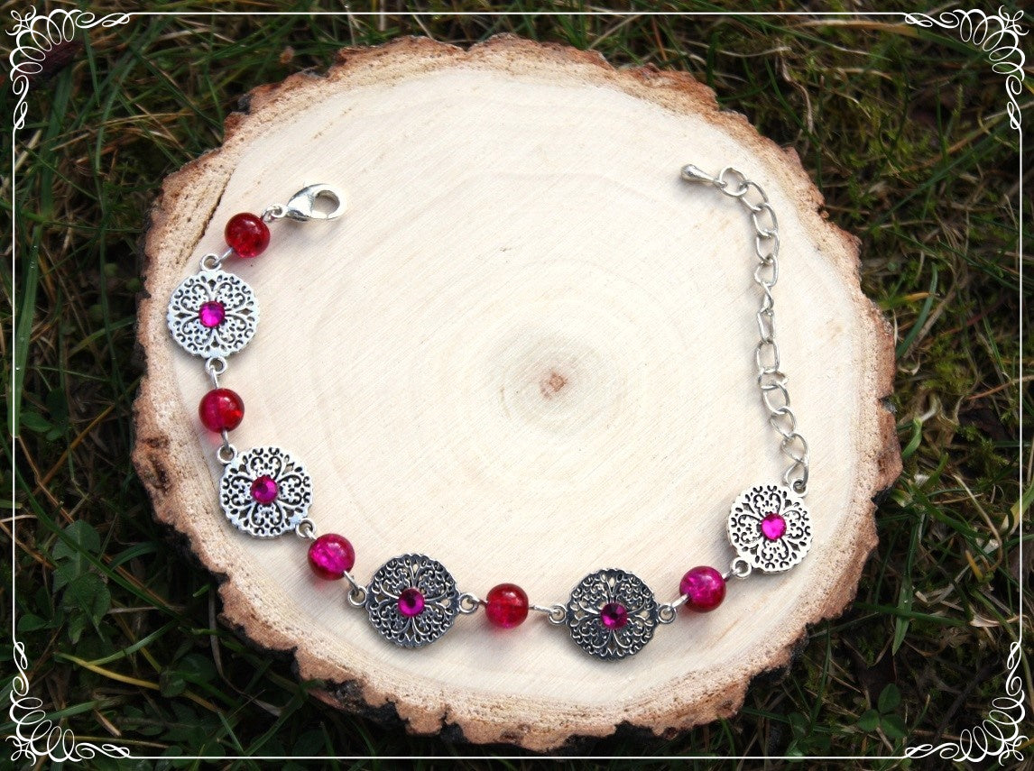 Bracelets "Cercles filigranes strass et perles"