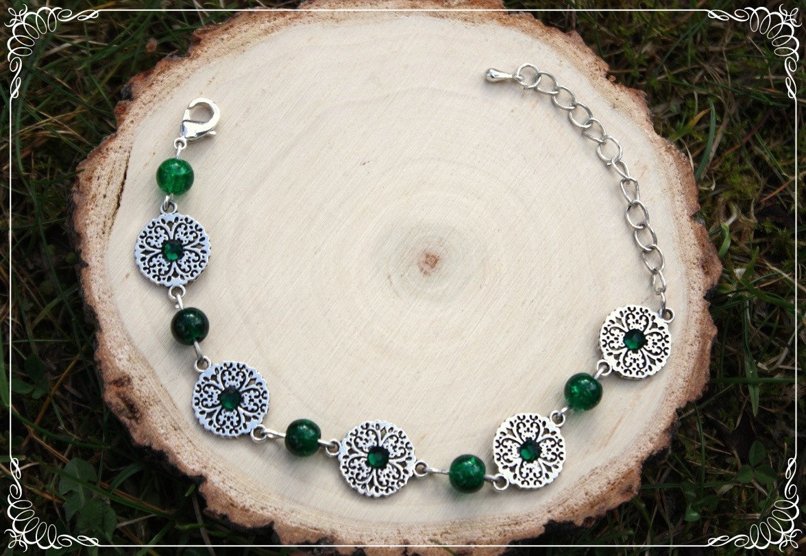 Bracelets "Cercles filigranes strass et perles"