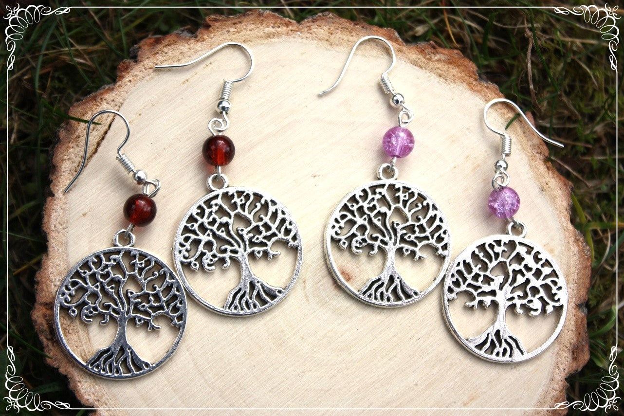 Boucles d'oreilles "Arbres Perles"