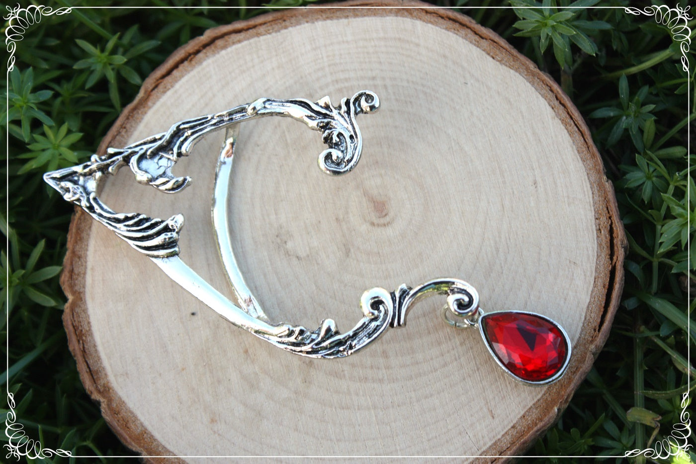 Tour d'oreille d'elfes boucles d'oreilles elfique fantasy goutte large