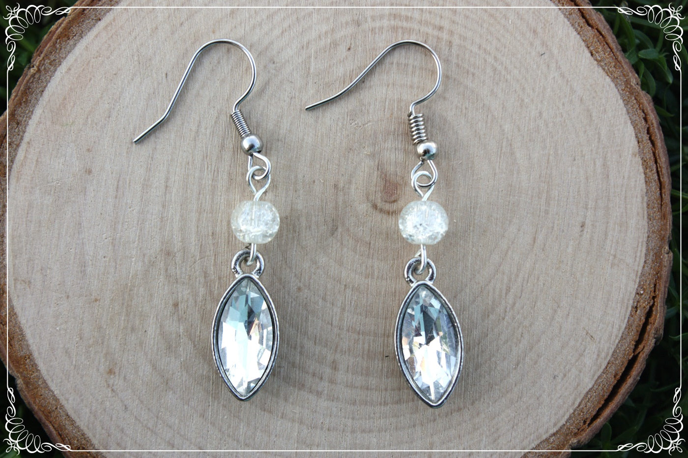 Boucles d'oreilles "Gouttes et perles"