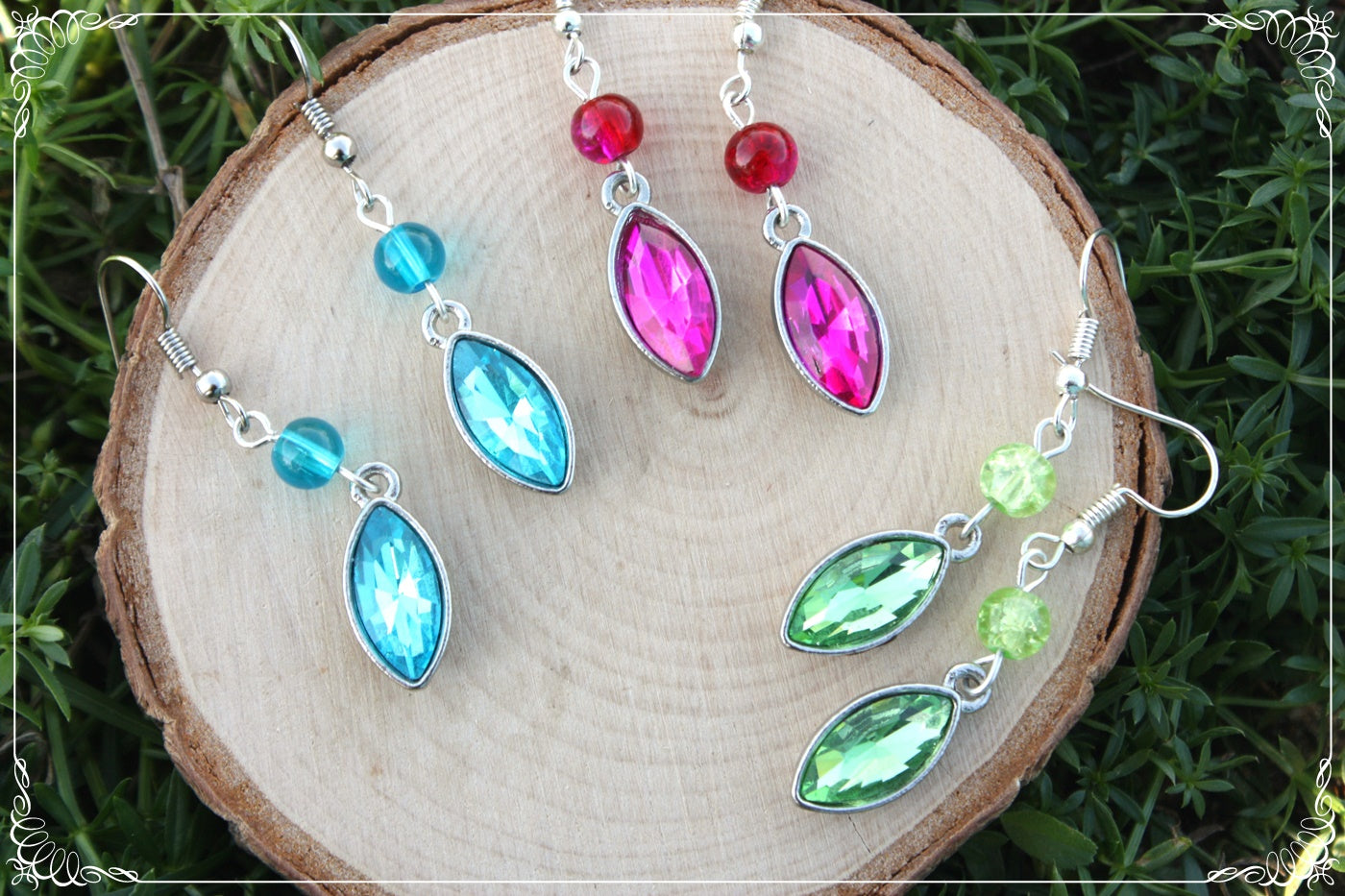 Boucles d'oreilles "Gouttes et perles"