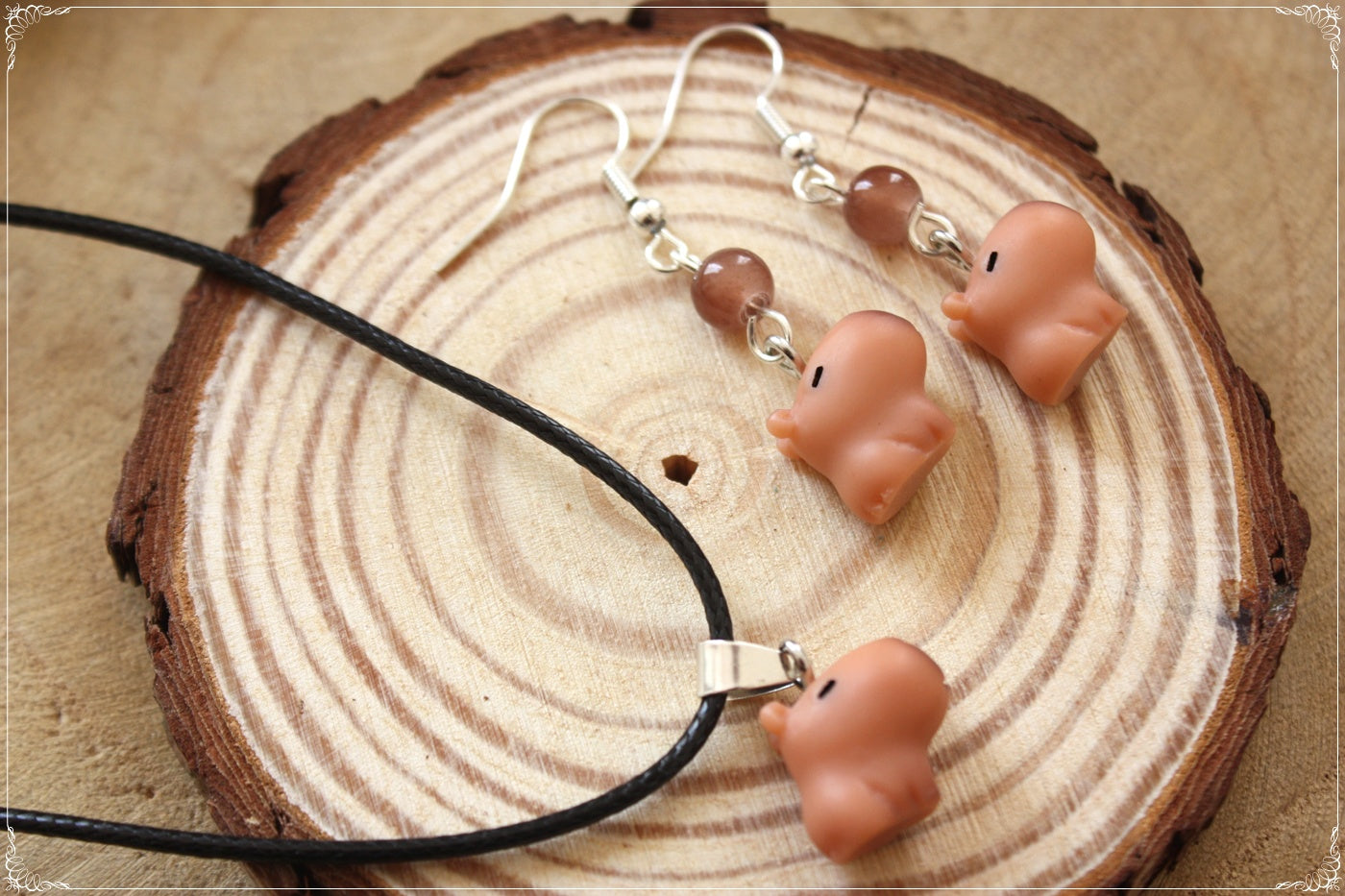 Boucles d'oreilles pendantes capybara