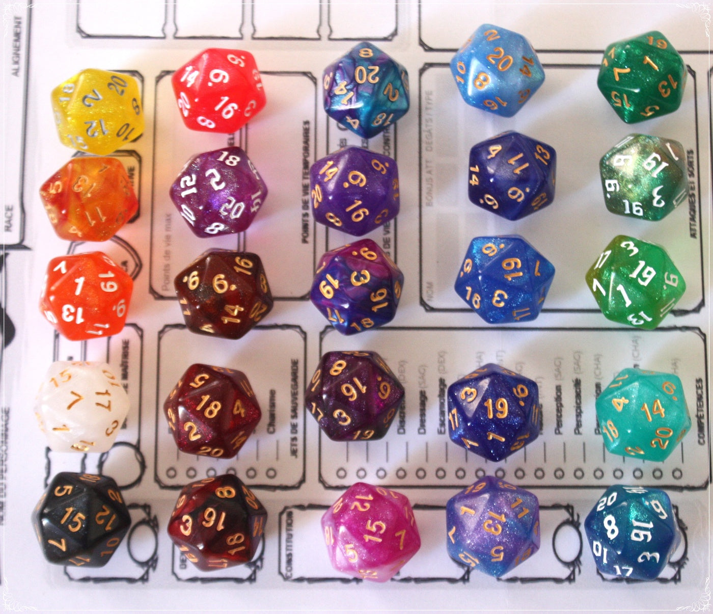 Porte-clés dés jeux de rôle