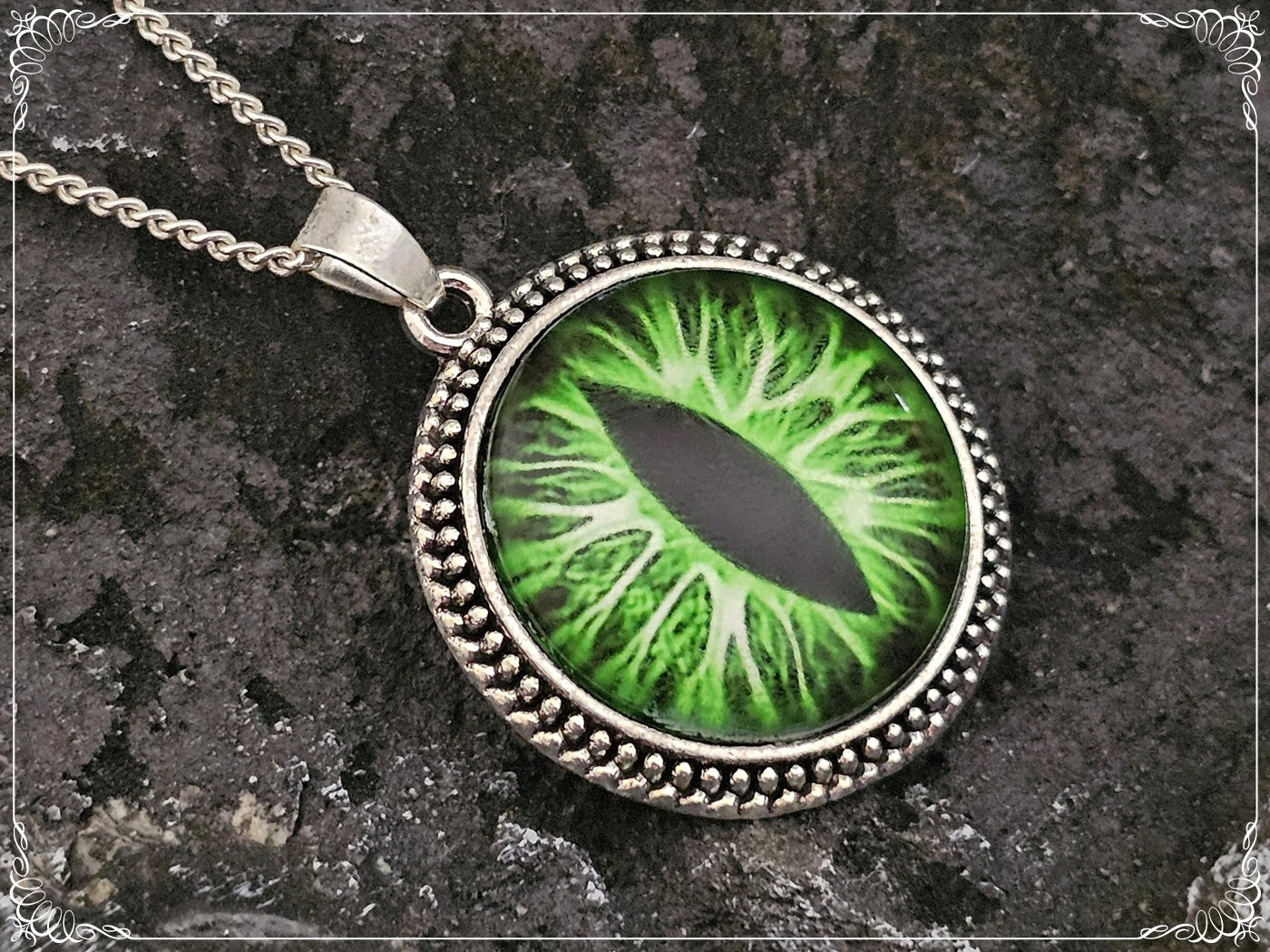 Pendentifs "Oeil de dragon - Argenté"