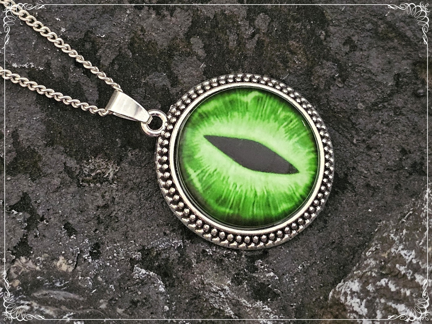 Pendentifs "Oeil de dragon - Argenté"