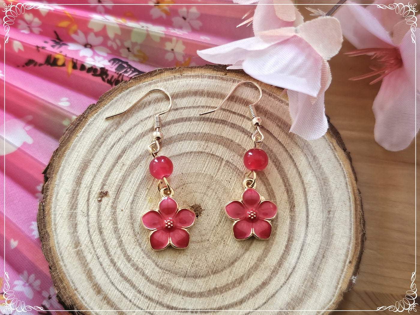 Boucles d'oreilles japon "Sakura" - Fleurs de cerisier